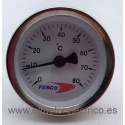 TERMOMETRO HORIZONTAL DE 0º A 80º FERCO