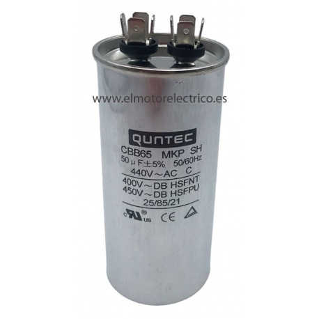 CONDENSADOR ARRANQUE 50 MF 450W CBB65 450V,PARA AIRE ACONDICIONADO Y MOTOR DE EQUIPO INDUSTRIAL