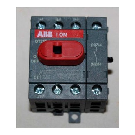 INTERRURTOR SOBRE CARRIL  ABB OT25E4 TRIF. 25A 4 POLOS