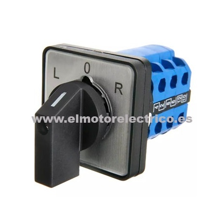 INTERRUPTOR CONMUTADOR PARA CAMBIO SENTIDO DE GIRO PARA MOTORES TRIF-MONO LW28-20 A 3POLOS 440V L-O-R