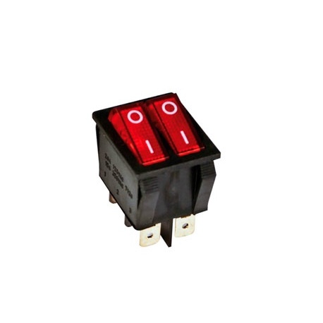 INTERRUPTOR LUMINOSO DOBLE 16 A TECLA ESTRECHA ON-OFF