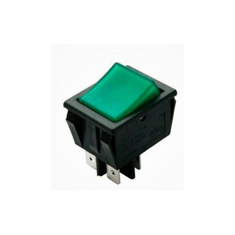 INTERRUPTOR LUMINOSO 16A TECLA VERDE 2 CONTACTOS