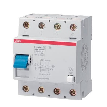 DIFERENCIAL F204 AC-125/0.03 ABB  220V 4P 2CSF204001R1950 *