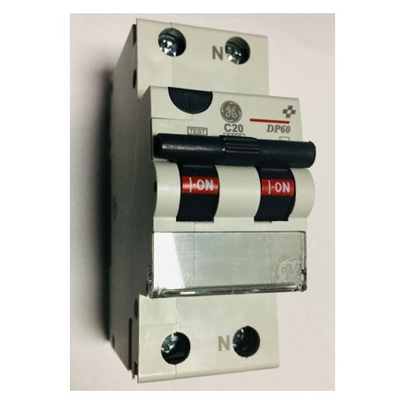 MAGNETOTERMICO DIFERENCIAL 1 POLO+NEUTRO 20A GE DP60 C20/030  608664