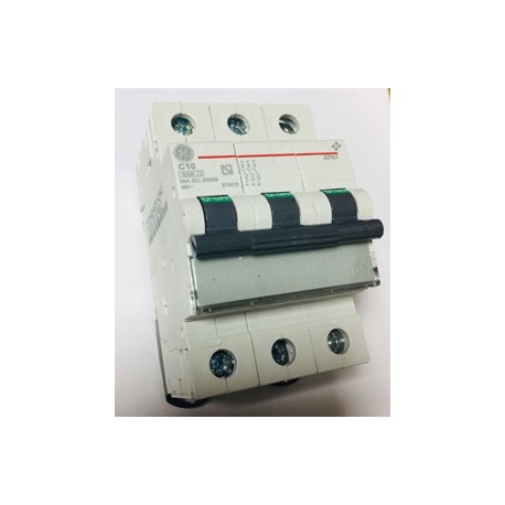 MAGNETOTERMICO TRIPOLAR 10 AMP EP63 C10 674019 GENERAL ELECTRIC