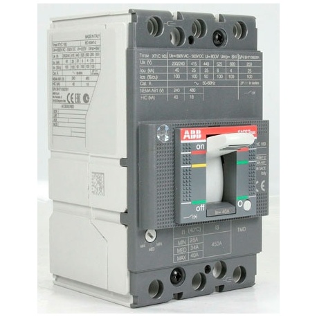 DISYUNTOR TERMOMAGNETICO 160 AMP 1SDA067418R1 ABB /TMAX XT1 N 160