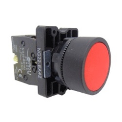 Pulsador Rojo RF.P9XPN52011+ CONTACTO RF.NC Plastico con retorno GE
