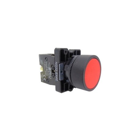 Pulsador Rojo RF.P9XPN52011+ CONTACTO RF.NC Plastico con retorno GE