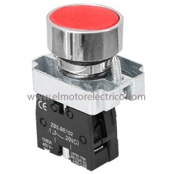 PULSADOR METALICO ROJO NC CON RETORNO 