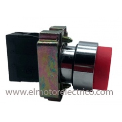 PULSADOR METALICO ROJO NC CON RETORNO SALIENTE