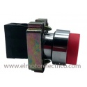 PULSADOR METALICO ROJO NC CON RETORNO SALIENTE