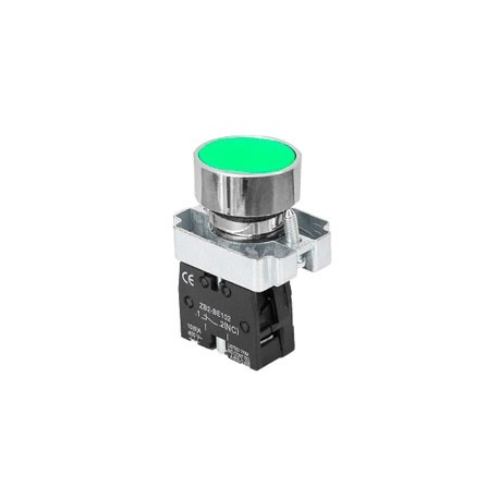 PULSADOR METALICO  VERDE NO CON RETORNO  
