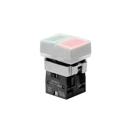 PULSADOR DOBLE ESTANCO MARCHA/PARO NO+NC VERDE-ROJO IP65