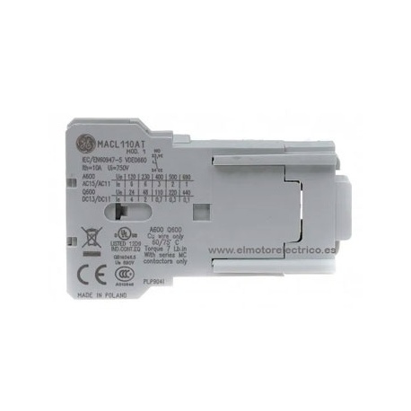 CONTACTO AUXILIAR GE MACL101AT NC 100561 GENERAL ELECTRIC.