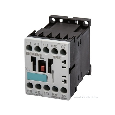CONTACTOR 3RT1016-1BB41 3 POLOS +  NO DC 24 V 9 AMP. REF. SIEMENS SIRIUS CORRIENTE CONTINUA