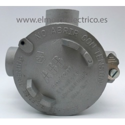 CAJA EMPALME NORTEM GUA-GUT 3 TOMAS DE 3/4" ANTIDEFRAGANTE CON TAPA DE APERTURA ROSCADA  ALEACION DE ALUMINIO
