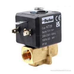 ELECTROVÁLVULA 2 VÍAS 230V AC 50Hz 1/8" VITÓN C/ BOBINA KT09 PARKER
